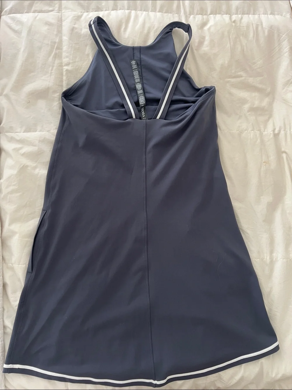 Vuori Navy Blue Athletic Dress with White Trim - Picture 2 of 3